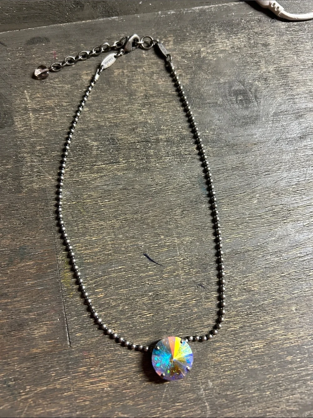 Sabika Basics Round Iridescent Crystal Necklace